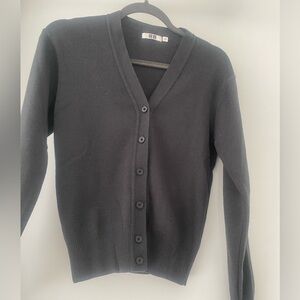 Uniqlo Merino wool blend grey Cardigan Sweater